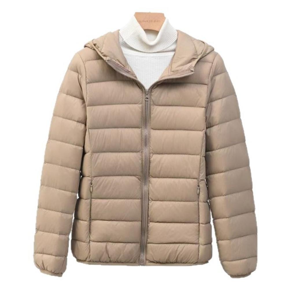 2025 Autumn Winter New Women's Lightweight Down Jacket Short Hooded Slim Plus Size White Duck Down Coat