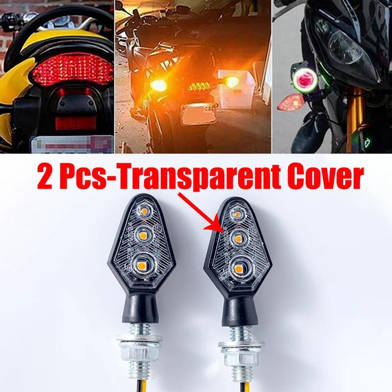 Motorcycle LED Turn Signal Lights Amber 8mm Mini 12V Moto Indicator Lamp Universal Front Rear Turn Signal LED Lights
