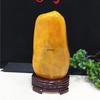 Yellow Dragon Jade Decorative Stone: Feng Shui Ornament for Home Entrance