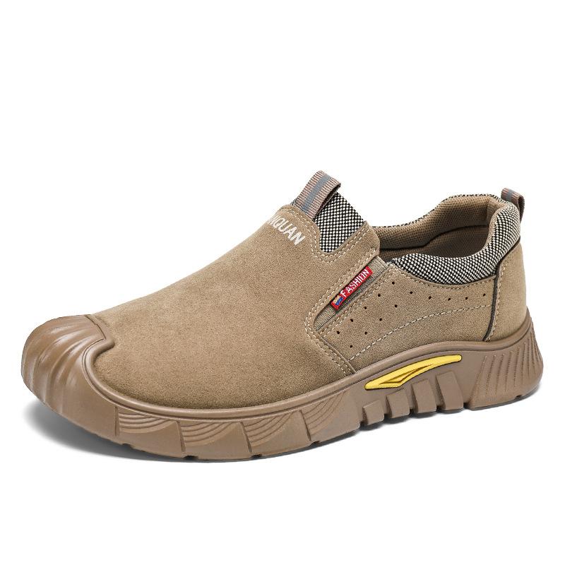 Men's Shoes Autumn New Low-top Labor Insurance Shoes Men's Soft-soled Wear-resistant Work Shoes Black Versatile Casual Shoes