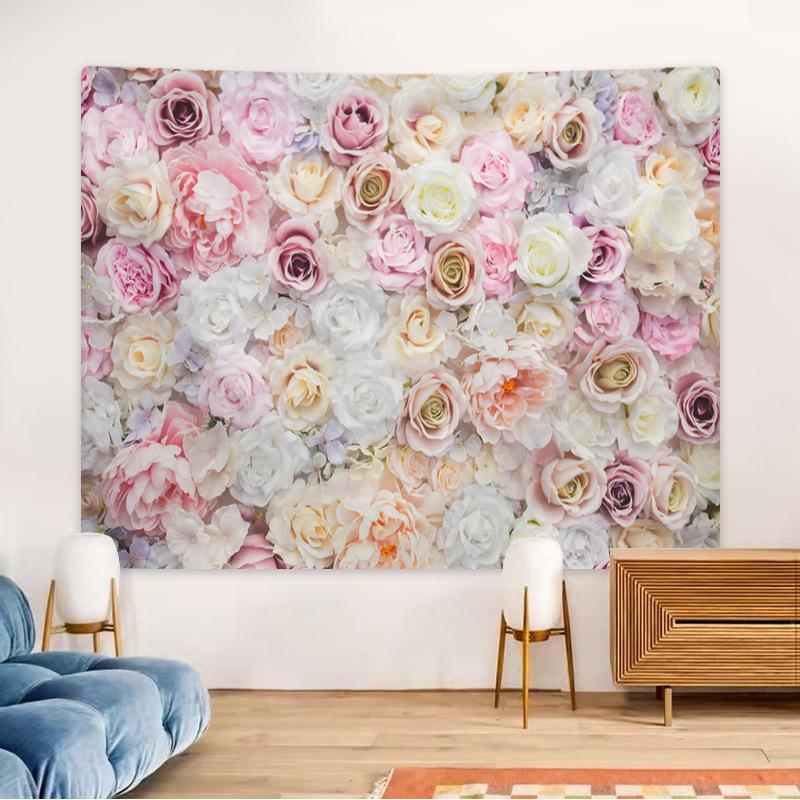 Пасторальный гобелен с изображением розы Весенний гобелен Фоновая ткань HD Подвесной гобелен Домашний декор Домашний декор с установочными фитингами 230*180cm
