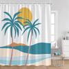 Abstract Geometrics Shower Curtains Mid-Century Nordic Minimalist Bathroom Decortaions Modern Polyester Bath Curtain With Hooks