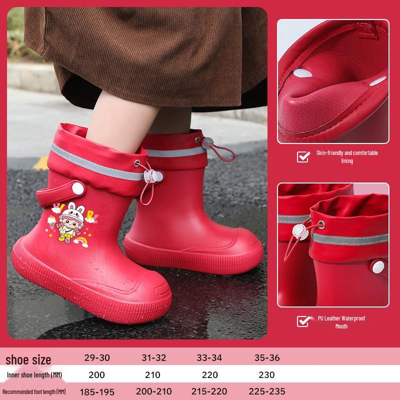 2026EVA Cute Cartoon Soft Sole Rain Boots for Kids - Waterproof & All-Season for Boys and Girls