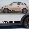 2Pcs Car Door Side Stickers For Fiat 500 Waterproof Vinyl Film Decoration PVC Decals Auto Styling Exterior Car Accessories