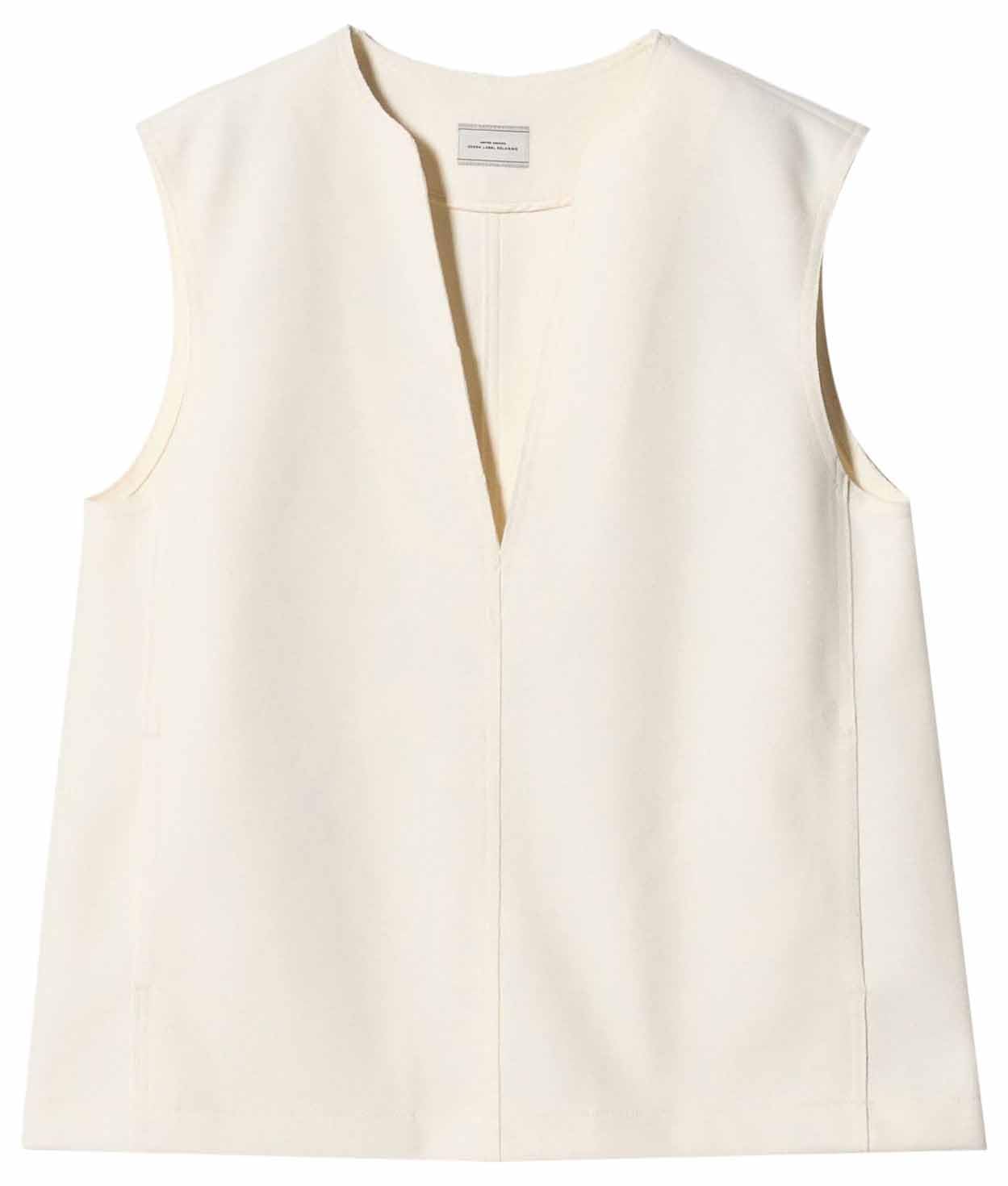 

United Arrows Green Label Relaxing Ash Jersey V-Neck Vest, Washable, 35221991722, 0300, OFF WHITE(03), FREE