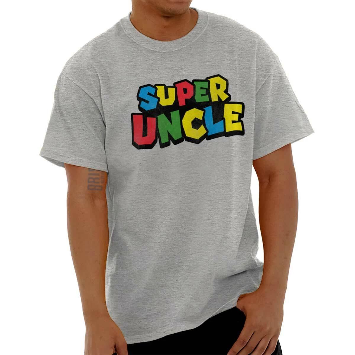 Super Uncle Video Gamer Pun Family Humor Mens Casual Crewneck T Shirts Tees XXXL