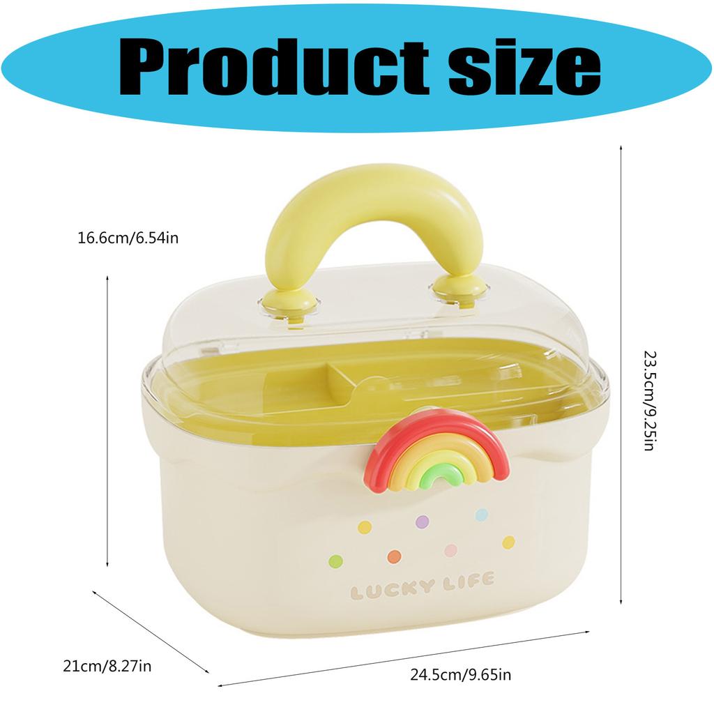 Childrens Hair Ornaments Organiser Double Layer Compartment Storage Box Portable with Handle for Home and Travel Use
