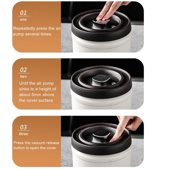 Stainless Steel Vacuum Storage Tank for Tea Leaves Moisture Proof & Dust-Proof Coffee Bean Container 750/1100ml Capacity Sealed Food Jar for Grain Nut