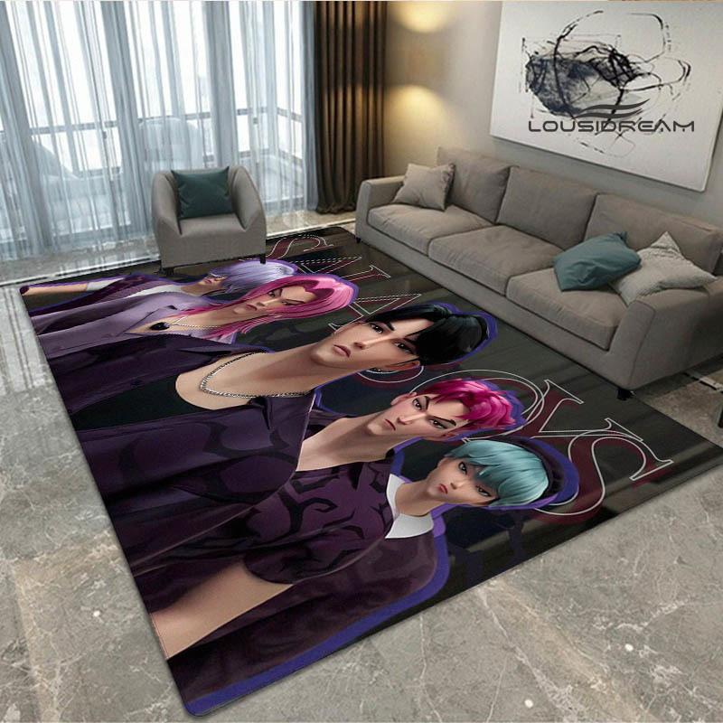 3D KPop Demon Hunters Print Carpet Non-slip Carpet Outdoor Carpets Area Rug Home Bedroom Decor Rug for Bedroom Birthday Gift