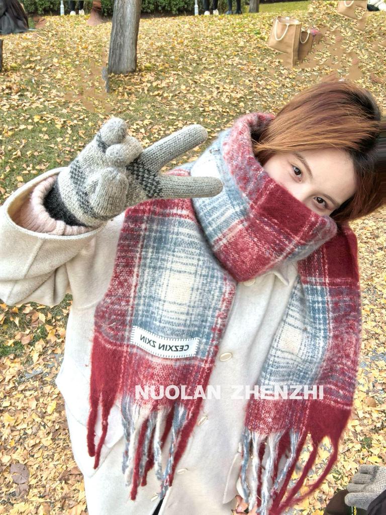 Solid Color Women's Imitation Cashmere Loop Scarf - Warm Autumn/Winter Neck Warmer Trend for Couples and Students