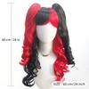 Detachable Red and Black Double Ponytail Long Curly Hair Synthetic Wig | Witch's Dress-up Cosplay Wig