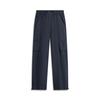 Li Ning Sports Lifestyle Series Solid Color Mid Waist Breathable Versatile Loose Straight Casual Pants Women Pants Deep-Blue AYKV540-3
