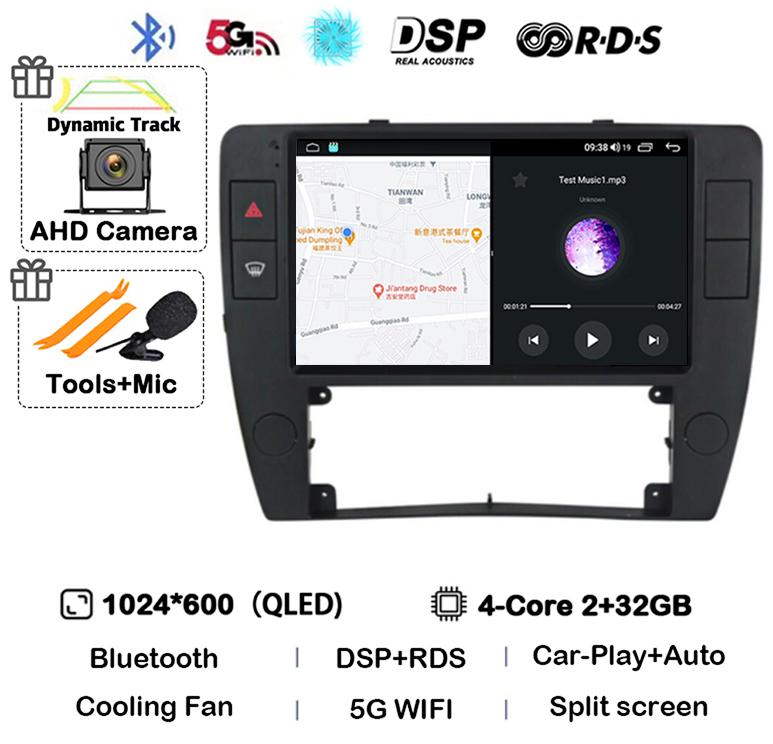 

Android 14 Carplay Auto Car Radio For VW Passat B5 2000 2001 2002 2003 2004 2005 Multimedia GPS Player DSP Stereo WIFI+4G Audio
