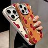 Cherry Print Slim Matte for Magsafe Case For iPhone 16 Pro Max 15 14 Pro 13 12 11 TPU Leather Texture Shockproof Soft Magnetic Phone Cover