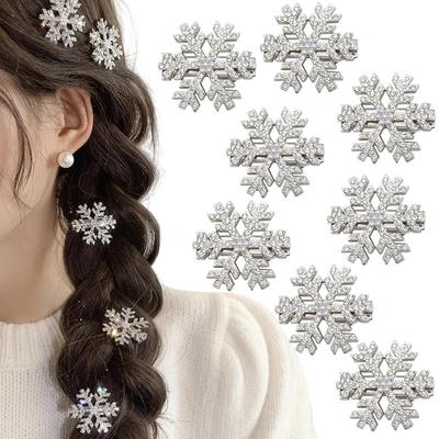 High-End Rhinestone Snowflake Hair Clip – Sparkling Metal Hairpin for Women