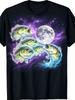 Bass Fish Howling To The Moon Vintage 's T-Shirt, Digital Heat Transfer Print,men&women UnisexT-shirt
