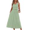 Elegante abito estivo da donna, abbigliamento casual chic, gonna prendisole da spiaggia con tasche