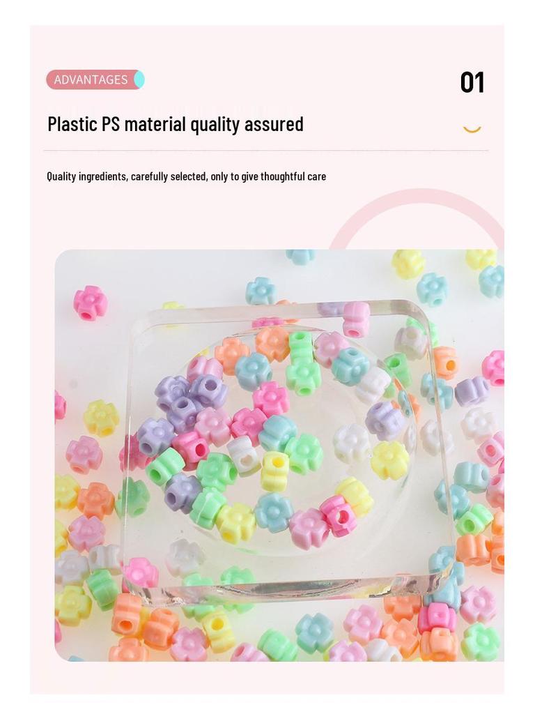 Spring Flower Buttons: Mixed Color Plastic Beads for DIY Jewelry and Clothing Accessories