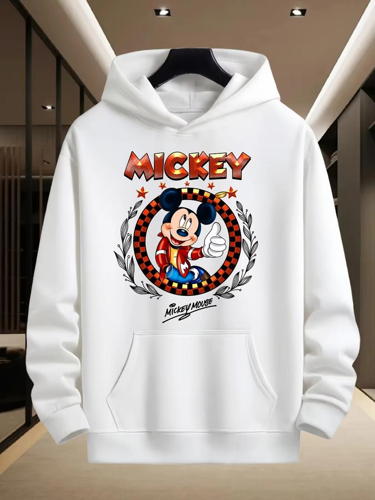 2025 Disney Pattern Printed Couple Hoodie Mickey Series Long-sleeved Jumper Autumn and Winter Men's and Women's Same Street Top