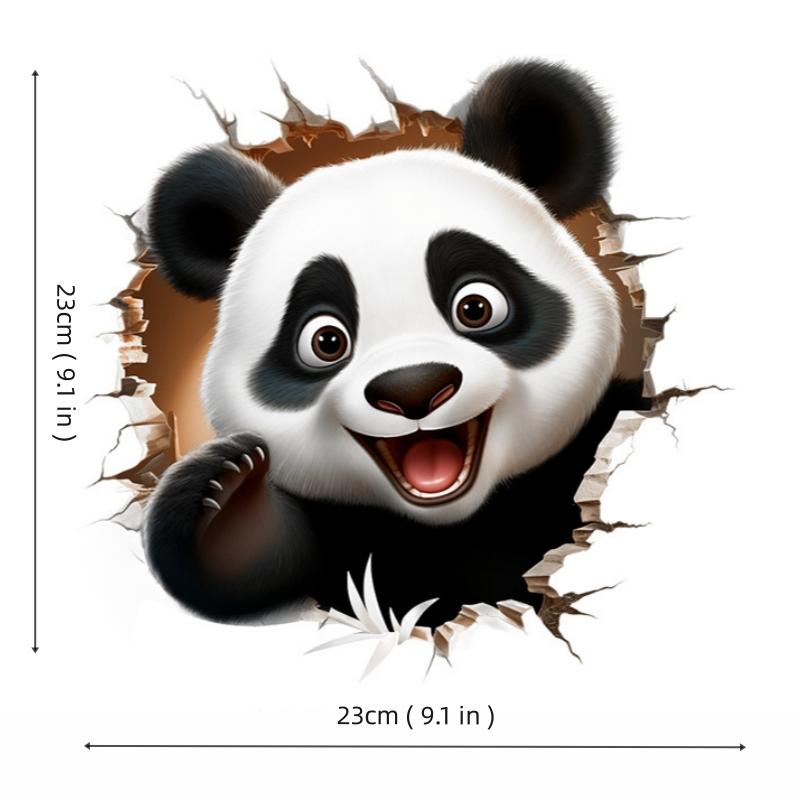 HD 3D Panda Car Stickers Scratch Covering UV Cartoon Car Body Door Stickers Personalized Creative 3D Electric Car Stickers