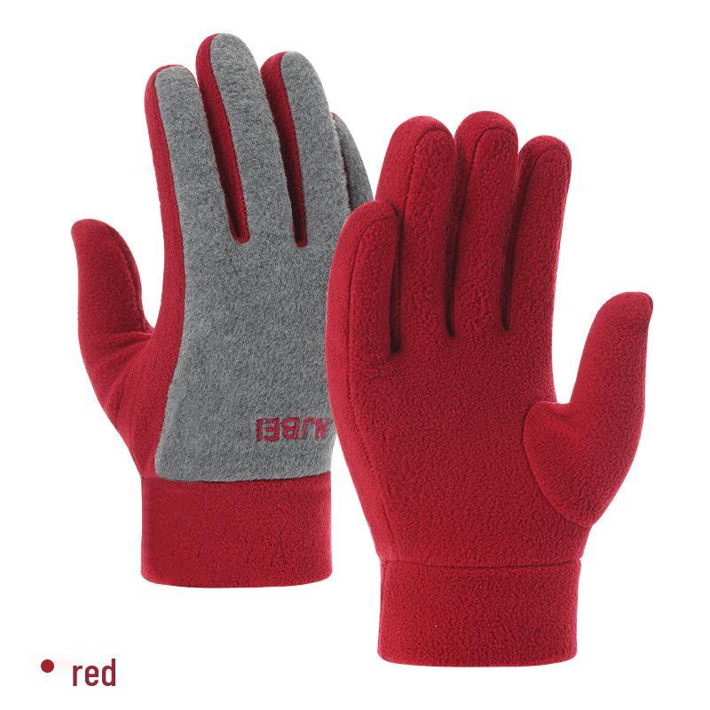 Unisex Windproof Fleece Cycling Gloves for Autumn & Winter