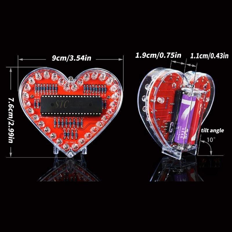 Beginner Friendly Soldering Practice Set With Heart PCB Flashing LED Lights And Detailed Assembly Guide For Welding