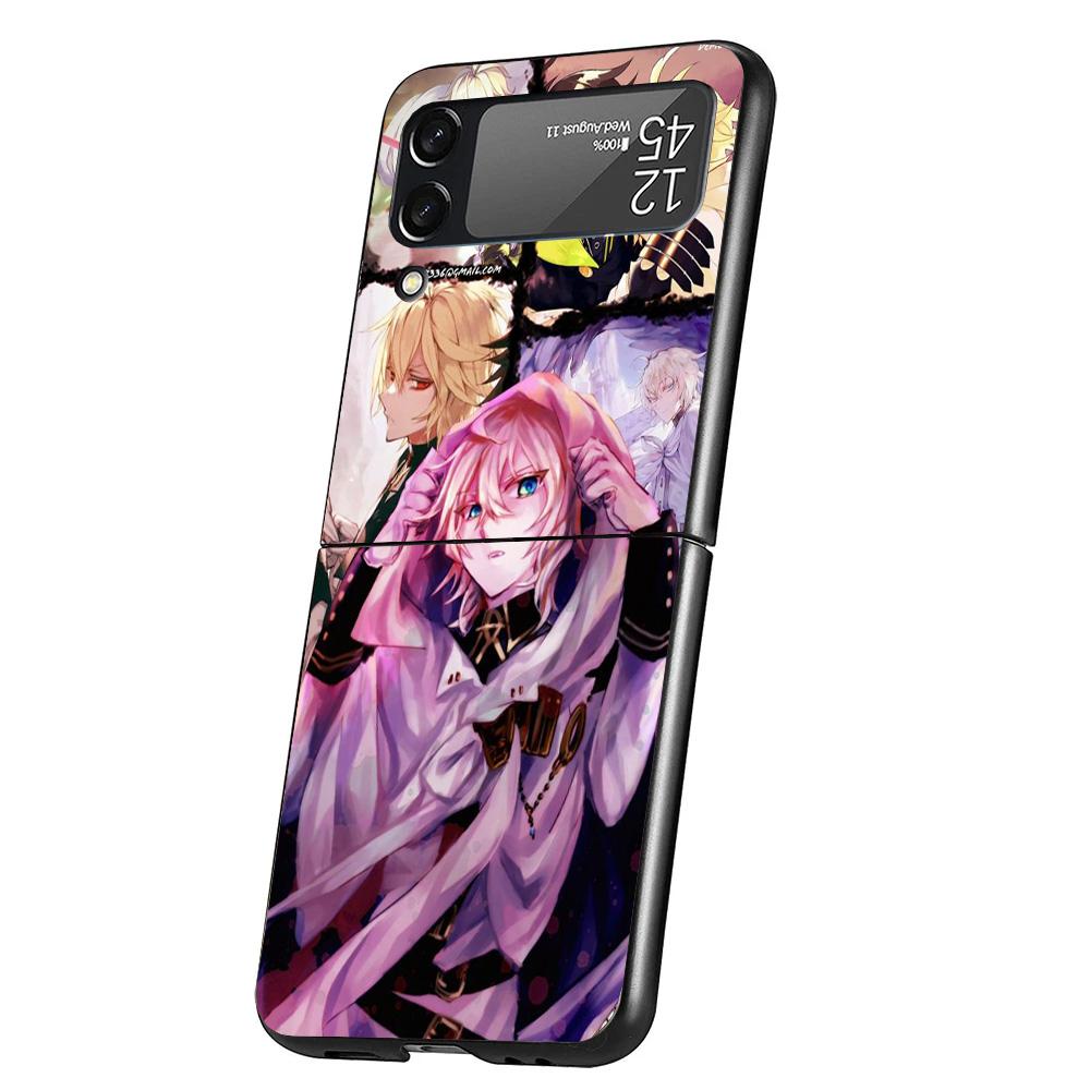 Seraph Of The End Case Phone Cover for Samsung Galaxy Z Flip 6 5 4 3 5G ZFlip6 ZFlip5 ZFlip4 ZFlip3 Black Hard Trend Fundas
