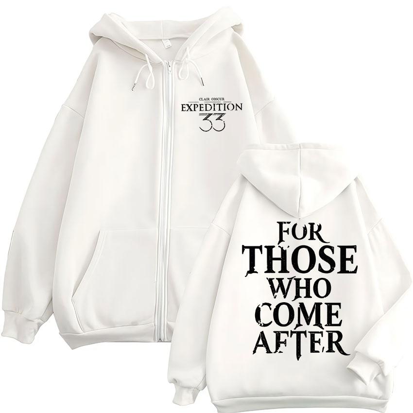 Clair Obscur Expedition 33 Game Zipper Hoodie for Those Who Come After Print Oversized Sweatshirt Men Women Coats Jacket
