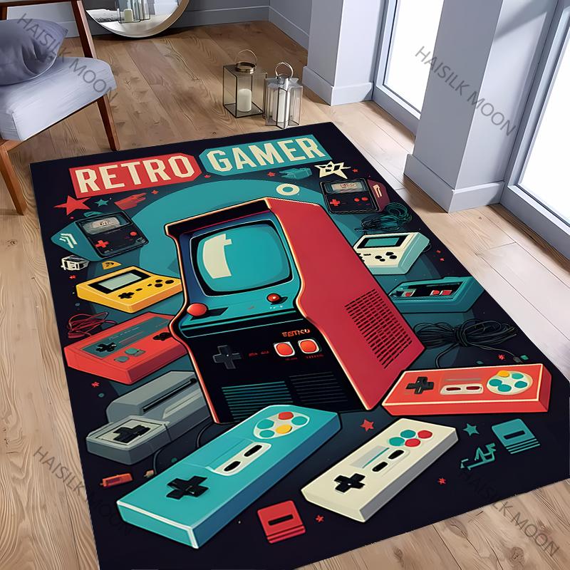 15 Size Cartoon Game Controllers Rugs for Kids Play Mats Children Room Decor Area Floor Mat Anti-skid Carpet for Bedroom Gifts