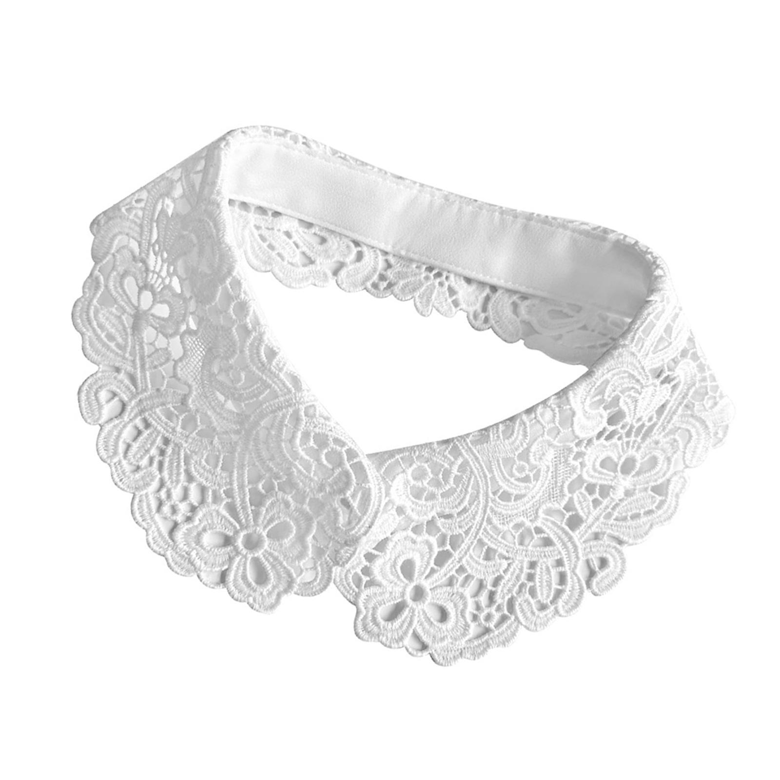 

Элегантный съемный воротник с кружевной отделкой для женщин Стильный привлекательный аксессуар для платьев и свитеров белый