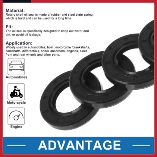 Oil Seal Seal Ring Rotary Shaft Seal Nitrile Rubber 25x44x7mm 5Pcs