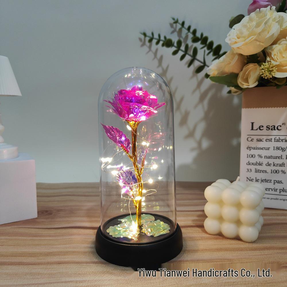 Goldfolienrose mit Acrylhaube: Konserviertes Blumen Geschenk für den Muttertag oder Valentinstag.