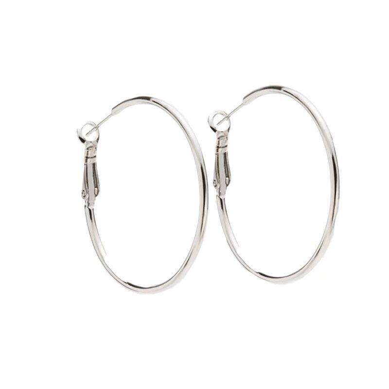 Bold Metal Circle Stud Earrings for Women – Statement Ear Cuff Hoop Jewelry