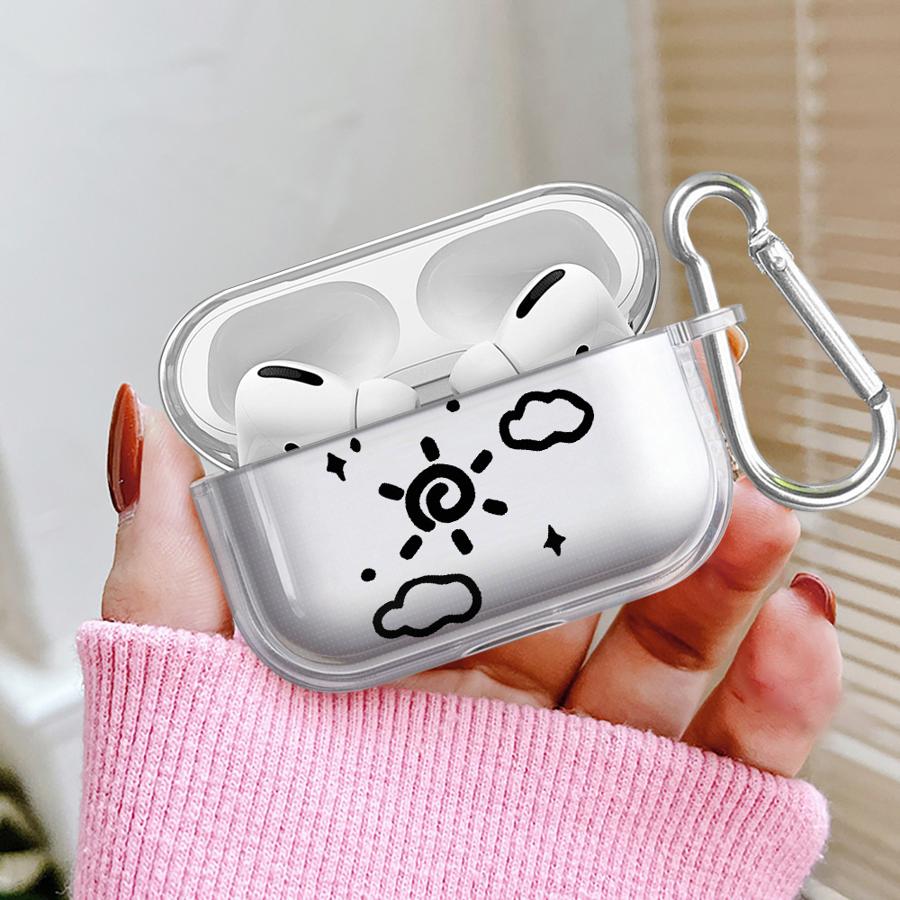Cartoon Moon Sun Clear Earphone Cases Cover Case For Airpods Pro2 3 1 2 Pro 4 Pro3