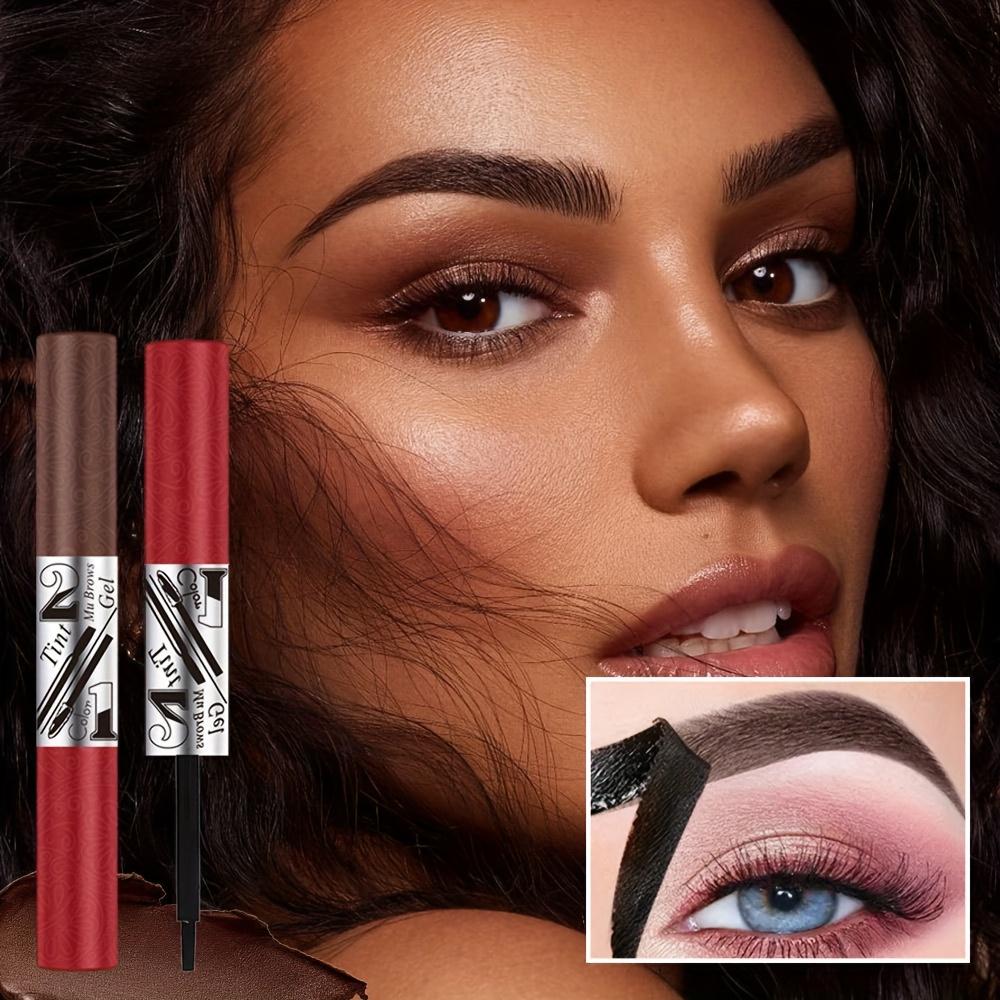 Gel per sopracciglia e tinta labbra 2 in 1 Strappabile Cosmetico Combinato Lunga Tenuta Colore Intenso Resistente al Sudore Trucco Peeling