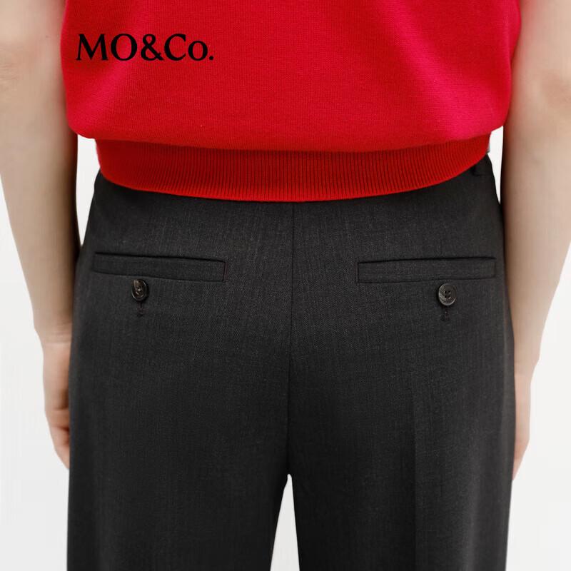 MO&Co. Women's Wool Blend Tailored Wide-Leg Trousers