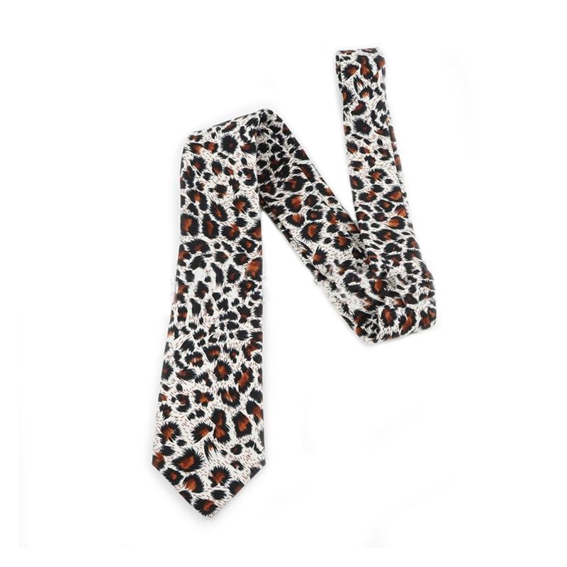 Fashionable Leopard Print Neck Tie For Men And Women Unisex Decorative Tie For Office And Party Gathering Accessory