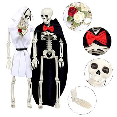Halloween Skeleton Full Body Posable Joints Ornament Realistic Horrible Skeleton Figure Statue Party Haunted House Supplies