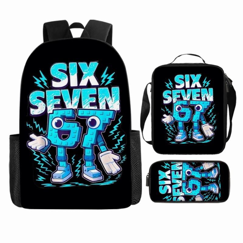 Cartoon Brainrot-Themed Backpack Crossbody Bag Pencil Case School Kids Ages 10-12