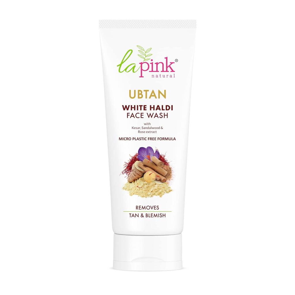La Pink Ubtan White Haldi Face Wash | 100% Microplastic Free Formula | Tan Removal | Glowing Skin | All Skin Types | 100ml