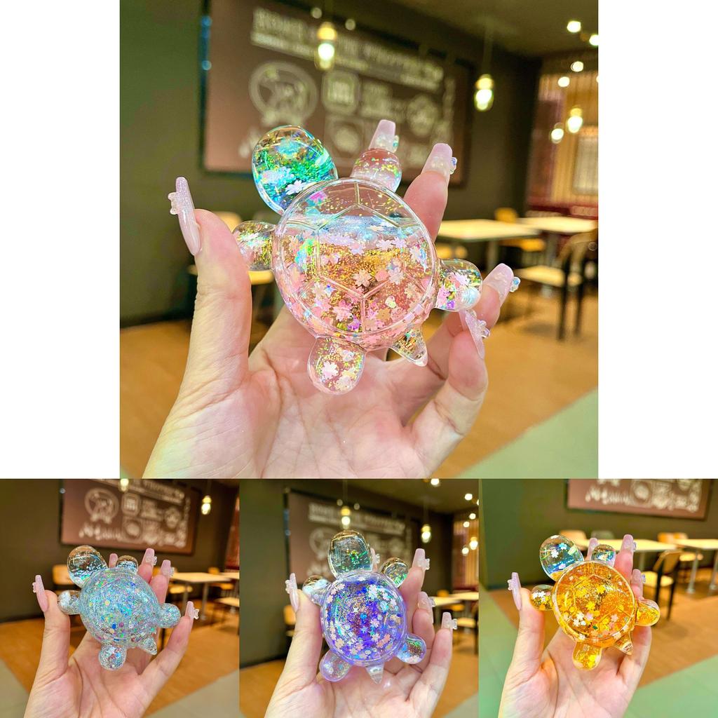 Colorful Large Glow In The Dark Glittering Turtle Figurine Perfect For Unique Gift Occasions