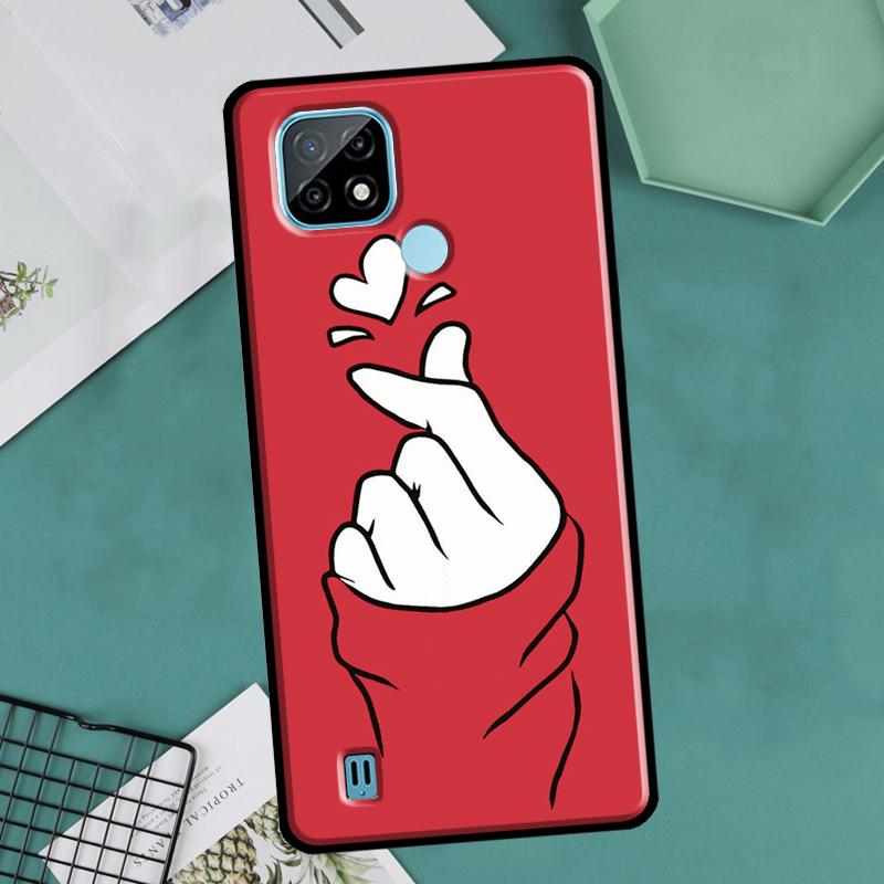 Kpop Finger Heart For OnePlus 10 Pro 9 Pro 8T 9R Nord2 Case For Realme 9 8 Pro 8i 9i C35 GT Neo 2 3 Master