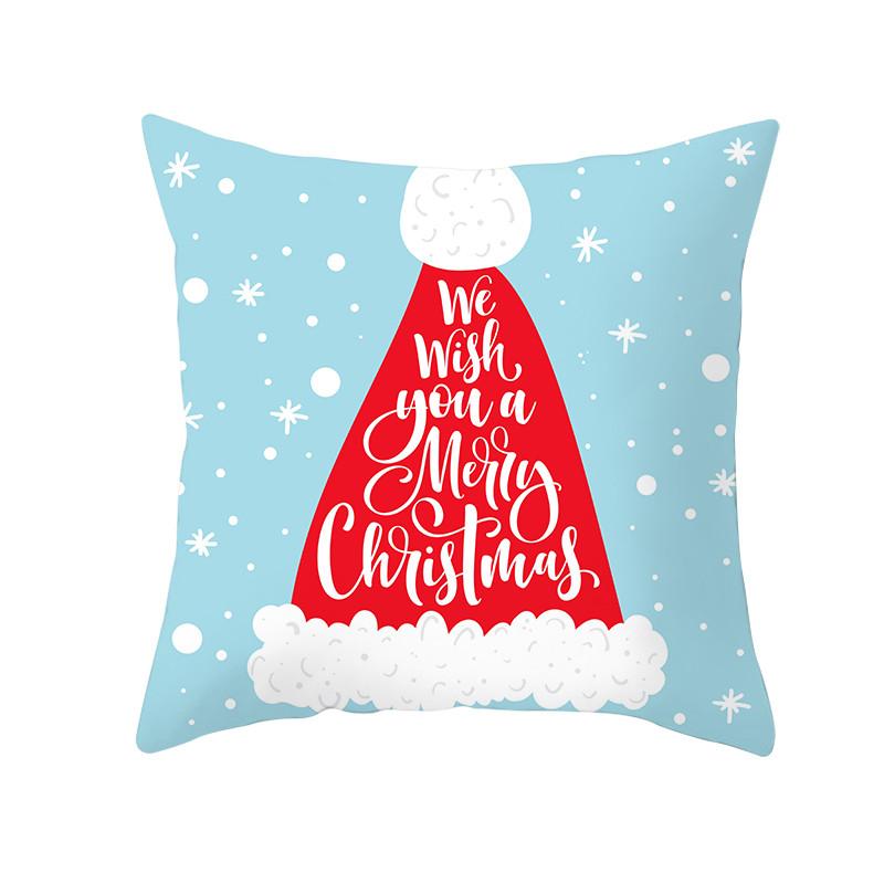 Christmas Pillow Cover Santa Claus Cushion Cover Sofa Pillow Cover Christmas Ornament Home Decor New Year Navidad 2023 45*45cm