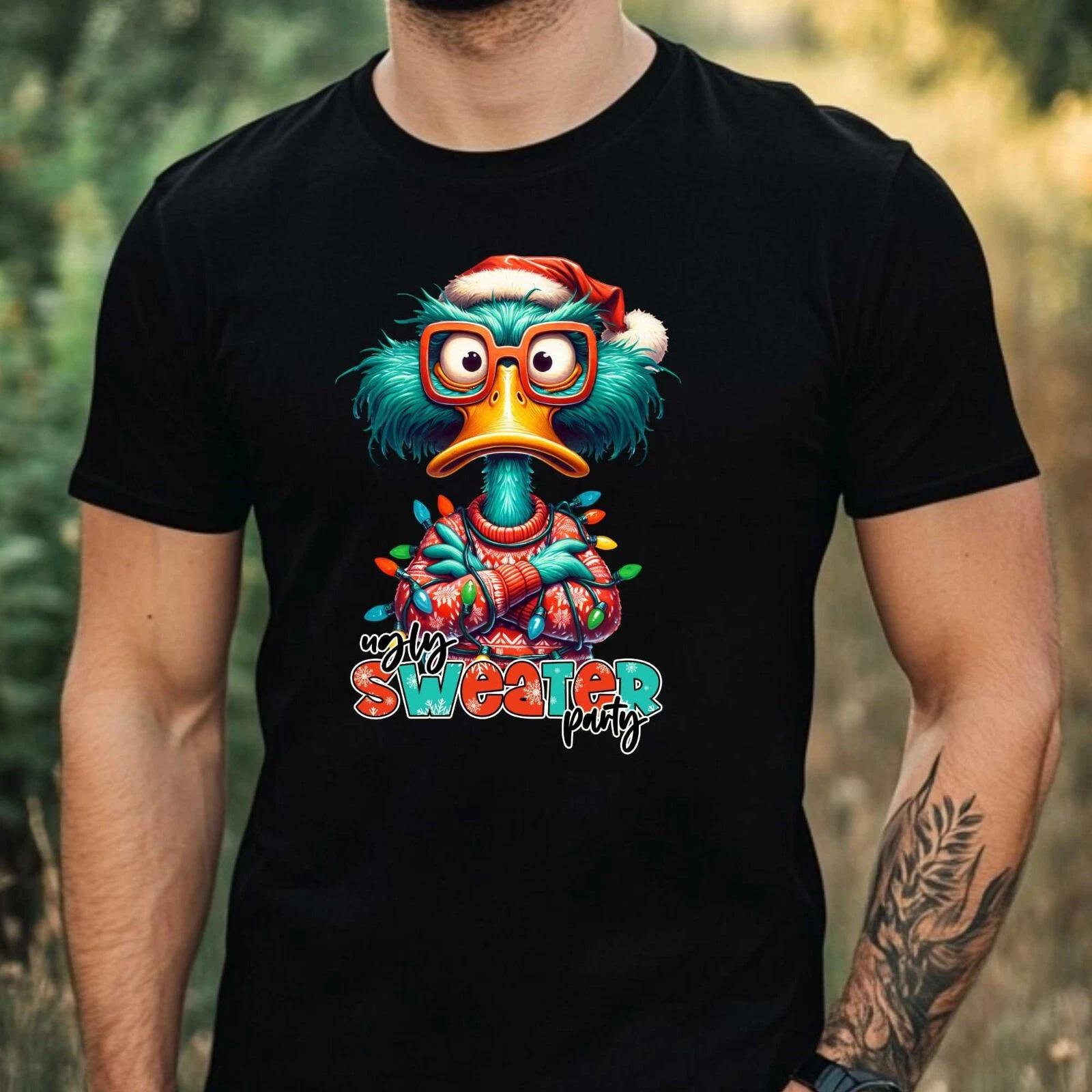 T-Shirt Herren Lustige Mürrische Ente Motiv Baumwolle Größe XS bis 5XL XL