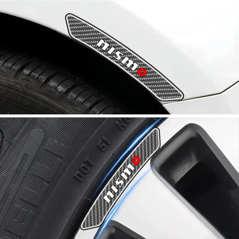 4Pc Car Rims Wheels Curved Carbon Fiber Sticker Decal For Nissan Nismo Note Armada Pulsar Pathfinder X-Trail Qashqai Accessories
