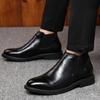 Men's Casual Chelsea Boots Autumn and Winter High-top Foot Leather Martin Boots Large Size Wind Pointed Leather Boots