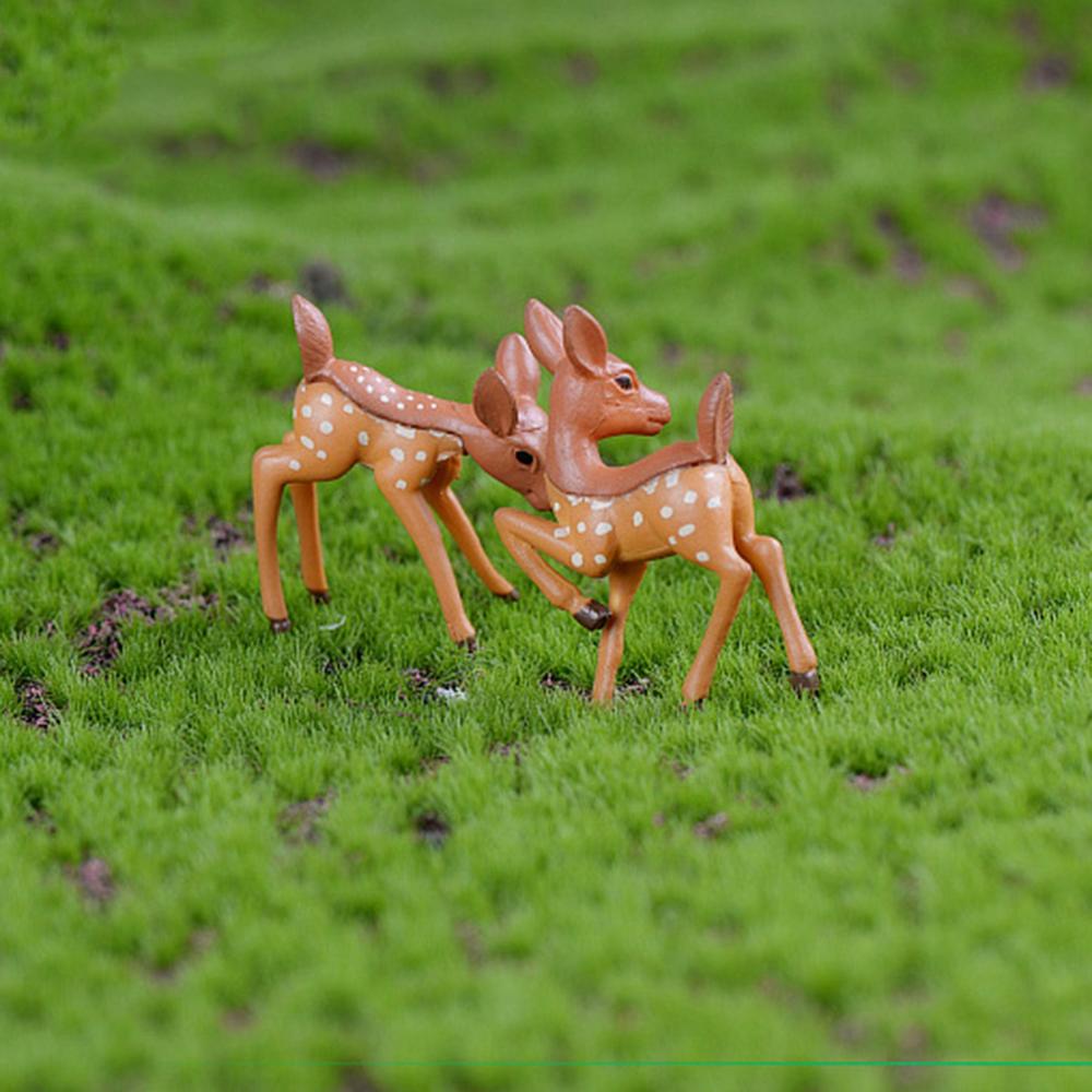 Home Decor Cute Terrarium Fairy Garden Bonsai Ornament Miniature Animal Figurine Sika Deer