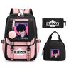 Peripheral Printed Backpack Leisure Student School Bag Pencil Bag Lunch Bag Set
