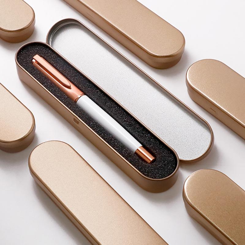 17X2Cm Black Metal Pen Box High Quality Protection Box For Fountain Pen Pencils Stationery Gift Box Office School Supplies