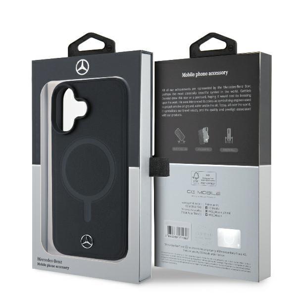Mercedes Mehmp16M23Rcmk Iphone 16 Plus6.7 Czarny/Black Hardcase Smooth Leather Magsafe